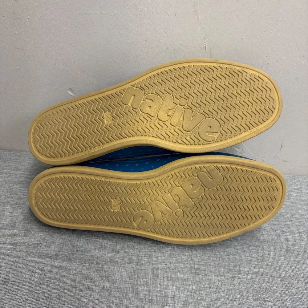 Native Shoes Howard Men 9 Blue EVA Perforated Slip On Water Boat Shoes Gum Sole